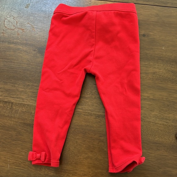 Janie and Jack red leggings w bow detail 12-18 months - Picture 4 of 4